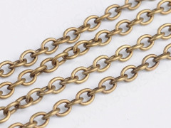 Цепочка I117 звено 4*3мм античная бронза (Iron) (50см)