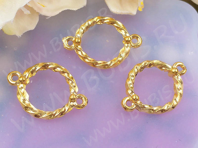 069 Коннектор-кольцо рамка 22*16*1,8мм золотистая (литьё)