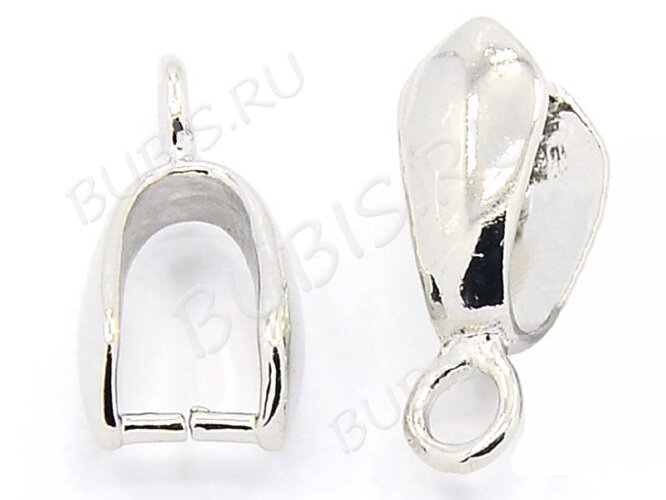 Держатель кулона 082 гладкий 12*6*3,5мм цвет платины (Brass)