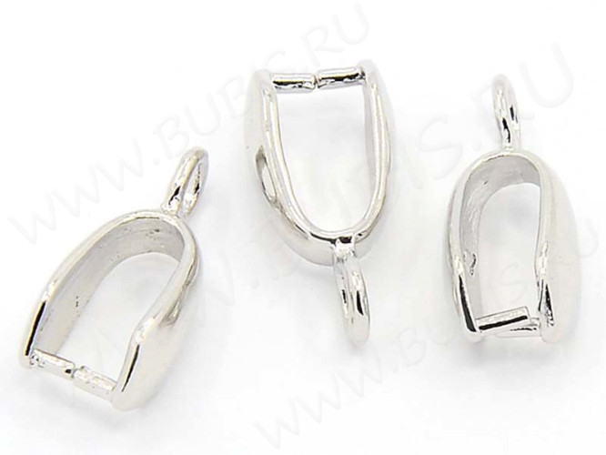 Держатель кулона 082 гладкий 12*6*3,5мм цвет платины (Brass)