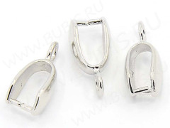 Держатель кулона 082 гладкий 12*6*3,5мм цвет платины (Brass)