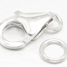 Купить Замочек карабин №087 с колечками серебро 925 12*8*3мм серебристый (Sterling Silver) с доставкой по России
