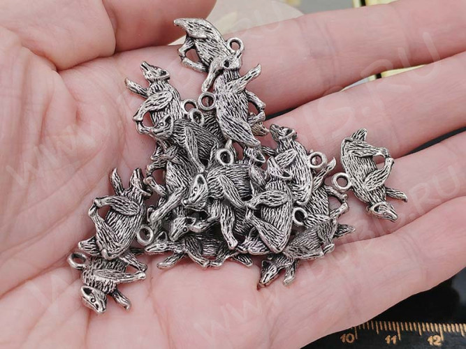 Подвеска Медведь 01 3D 21*14,5*3мм античное серебро (литьё)