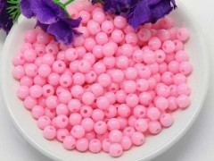 Бусина Округлая 28 Шар 5мм розовый глянцевый непрозрачный (акрил) (50шт.)