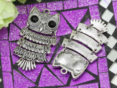 Подвеска Сова 36 подвижная 49*26*4мм античное серебро (литьё)