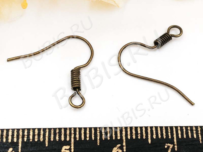 (ОПТ) Швензы-крючки №003 без шарика 15*15мм античная бронза, БЕЗ НИКЕЛЯ (Iron) (100 пар)