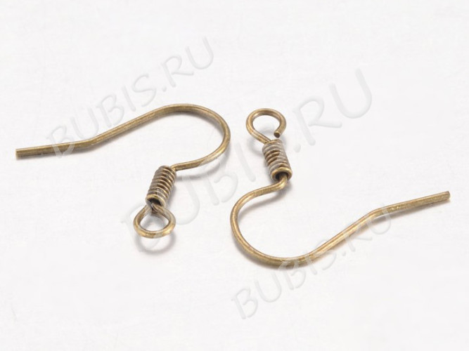 (ОПТ) Швензы-крючки №003 без шарика 15*15мм античная бронза, БЕЗ НИКЕЛЯ (Iron) (100 пар)