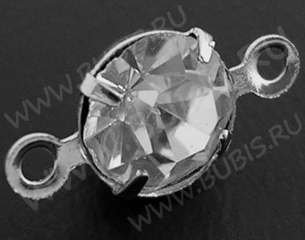 144 Коннектор-сеттинг со стразом 11,5*6*4,5мм цвет платины (LUX Китай) (Brass)