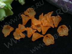 Бусина акрил Цветочек 13 воронка матовый 10*10*9мм рыжий полупрозрачный (акрил) (20шт.)