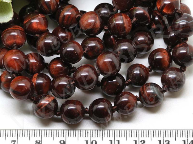 (ОПТ) Бусина округлая 10мм Бычий глаз (камни) (НИТЬ)