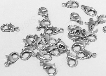 Замочек карабин №011 из латуни малый 9,5*5,5*2,5мм цвет платины, без никеля (Brass)