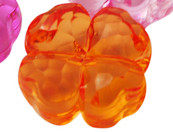 Бусина акрил Цветочек 57 гранёный 11*11*4,5мм рыжий прозрачный (акрил)