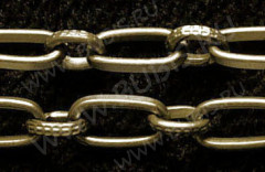 Цепочка I044 звенья 6,5*4мм и с узором 4*3мм античная бронза (Iron) (50см)