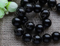 Бусина округлая 18мм Агат чёрный пресс. (камни)