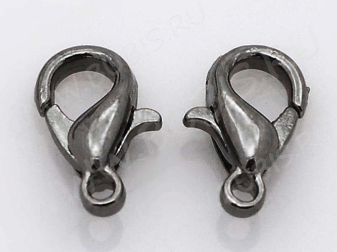 Замочек карабин №049 большой 21*12,5*5мм черный никель (сплав)