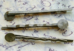 Основа (заготовка) для заколки №23 &quot;невидимка&quot; с платформой 8мм 50*8*4,8мм античная бронза (Iron)