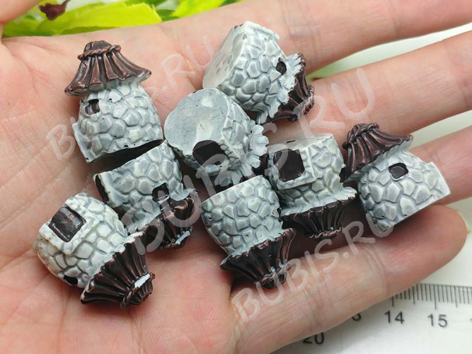 Декоративный элемент 082 Фигурка для миниатюр 21*16,5*16мм Домик (резин)