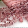 Крошка (галтовка) каменная 185 5-9мм кварц клубничный натуральный (камни) (нить 43-45см) Купить Крошка (галтовка) каменная 185 5-9мм кварц клубничный натуральный (камни) (нить 43-45см) с доставкой по России