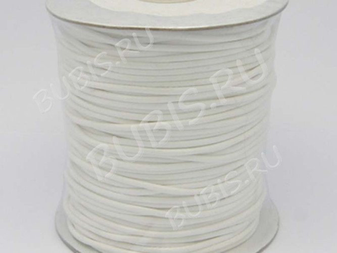 Вощёный полиэстеровый шнур "корейский" 1мм белый (1м)