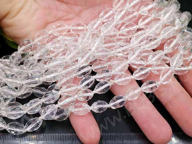 Бусина Капля гранёная 15*9,5*9,5мм чистая прозрачная (имитация Сваровски)