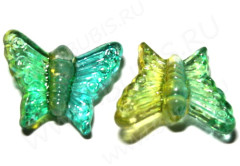 Бусины Бабочки 01 13*16мм зелёно-жёлтые (10шт.) (акрил)
