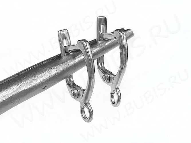 Швензы с английским замком №103 Полумесяц 19*11*1,5мм цвет платины (Brass с родированием) (1 пара)