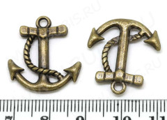 Подвеска Якорь 12 3D 22*20,5*2,7мм античная бронза (литьё)