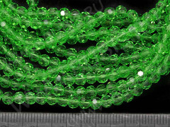 Бусина округлая гранёная 4мм св.зелёная прозрачная (стекло) (20шт.)