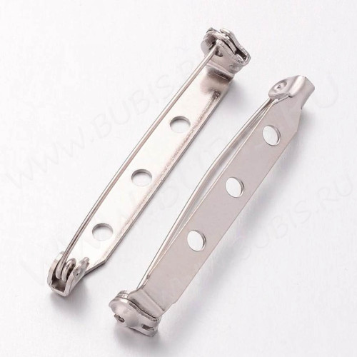 (СКИДКИ!!!) Основа (заготовка) для броши №106 Булавка 3 отверстия с замочком 40*6*5мм цвет платины (Iron)(10шт)