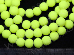 (ОПТ) Бусина округлая НЕОНОВАЯ прорезиненная 8мм св.салатовая непрозрачная (стекло) (НИТЬ)