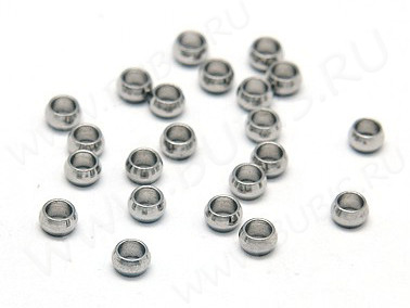 (СКИДКИ!!!) Бусина 164 Рондель 3,5*2мм цвет платины (Хирургическая сталь) (10шт)