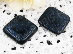 Кабошон Фьюзинг 431 Квадратный 31*31*8мм Авантюриновый синий