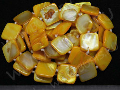 Бусина Квадрат 04 перламутр 15*15*3мм оранжевый (перламутр и ракушки) (НИТЬ)