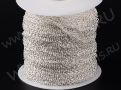 Цепочка I117 звено 4*3мм серебристая (Iron) (50см)