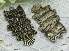 Подвеска Сова 36 подвижная 49*26*4мм античная бронза (литьё)