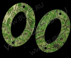 Коннектор Овал 01 рамка 34,5*24,5*1,8мм св.зелёный (резин)