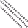 Купить Цепочка S46-B Ювелирная сталь простое плетение плоское звено с узором тонкая 3,5*2,4*0,4мм чёрная (Хирургическая сталь) (50см)  с доставкой по России