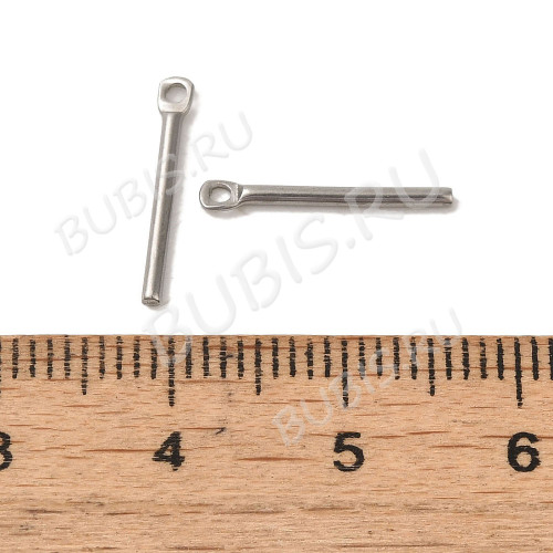 Подвеска палочка 03 15*2мм цвет платины (Хирургическая сталь) 