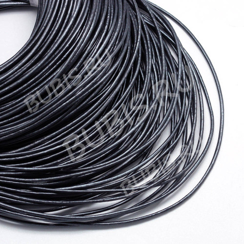 Шнур кожаный 10 воловья кожа 2мм тёмно-серый графитовый (1м)