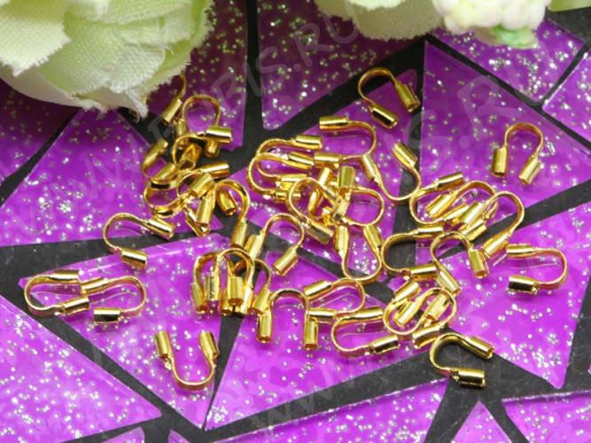 Защита ланки 01 протектор от перетирания нити и лески 4*5*1мм золотистая (Brass) (50шт.)