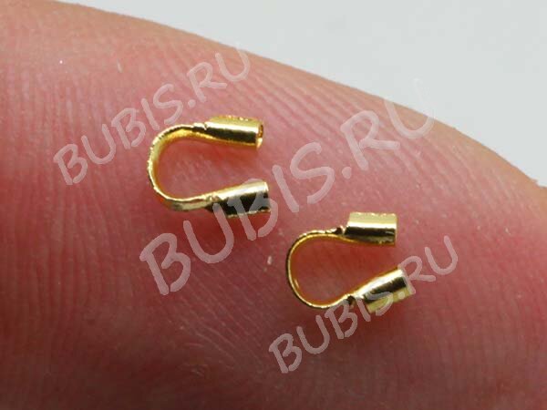 Защита ланки 01 протектор от перетирания нити и лески 4*5*1мм золотистая (Brass) (50шт.)