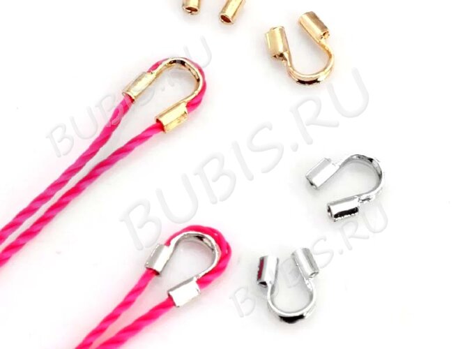 Защита ланки 01 протектор от перетирания нити и лески 4*5*1мм золотистая (Brass) (50шт.)