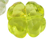 Бусина акрил Цветочек 57 гранёный 11*11*4,5мм жёлто-зелёный прозрачный (акрил)