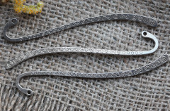 Основа (заготовка) для закладки 12 с завитушками 8,35*1,35*0,15см античное серебро (литьё)