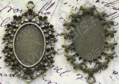 Подвеска-сеттинг Овал 25 (сеттинг 25*18мм) большой 50*33,5*3,3мм античная бронза (литьё)