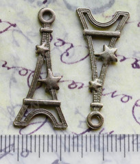 Подвеска Эйфелева башня 05 двусторонняя 29*13*2мм античная бронза (литьё)