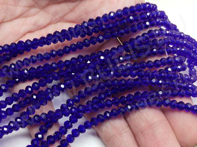 (СКИДКИ!!!) Бусина кристалл гранёный абакус 4,3*4*3,5мм сине-фиолетовый прозрачный (имитация Сваровски) (100шт.)