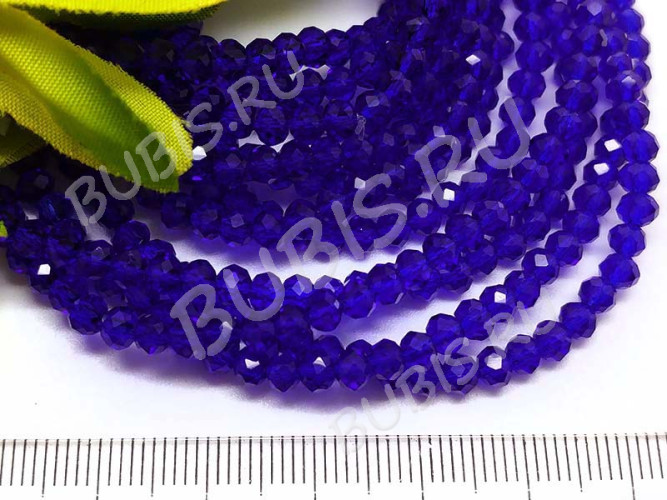 (СКИДКИ!!!) Бусина кристалл гранёный абакус 4,3*4*3,5мм сине-фиолетовый прозрачный (имитация Сваровски) (100шт.)