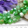 Купить (ОПТ) Бусина округлая ГРАНЁНАЯ 10мм Агат кракле Огненный зелено-молочный (камни) (НИТЬ) с доставкой по России