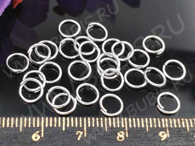 Колечки обычные 6*0,7мм серебристые (Iron)(7г ок. 110шт)